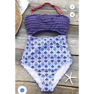 NWT Cupshe Colorful Halter One-Piece